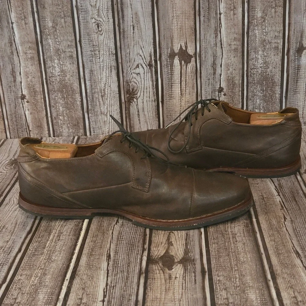 Sz 9 Mens Timberland Wodehouse Lost History Brown Leather Cap Toe Oxford Shoes